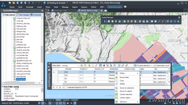 Figure 3. The Data Table in Spatial ManagerTM for ZWCAD.jpg
